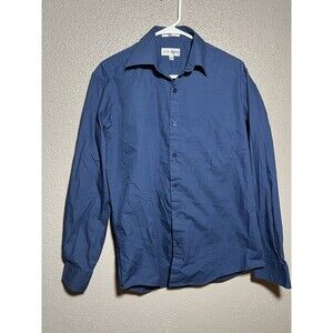 Lucasini Men’s Button Down Shirt Long Sleeve Blue Size 15/34-35